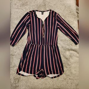 Red, white, and blue medium-sized romper. Perfect for the 4th of July.